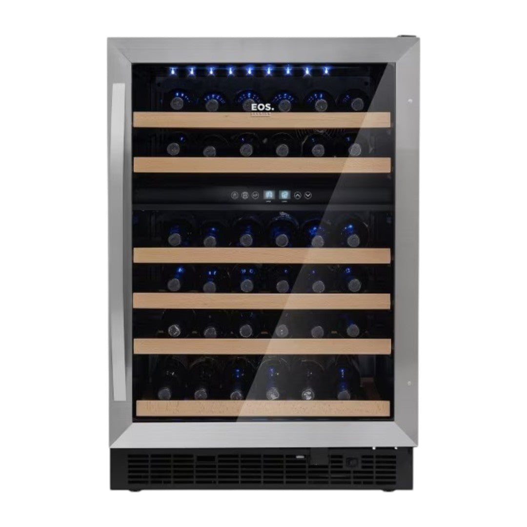 Adega Climatizada de Embutir 51 Garrafas EOS Premium Dual Zone com Compressor e Porta Vidro e Inox ECE155A Bivolt