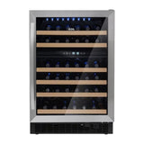 Adega Climatizada de Embutir 51 Garrafas EOS Premium Dual Zone com Compressor e Porta Vidro e Inox ECE155A Bivolt