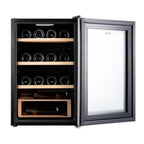 Adega Climatizada 22 Garrafas EOS Premium com Porta de Vidro e Inox Prateleira de Madeira com Compressor EAC24IM Bivolt