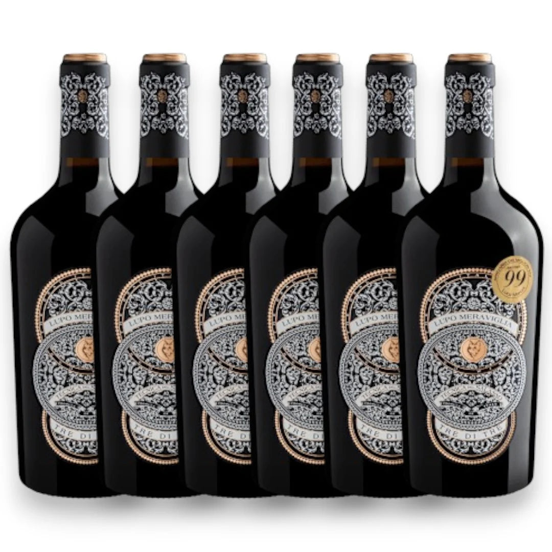 Kit 6 Vinho Lupo Meraviglia Tre di Tre Rosso di Puglia IGT 2023